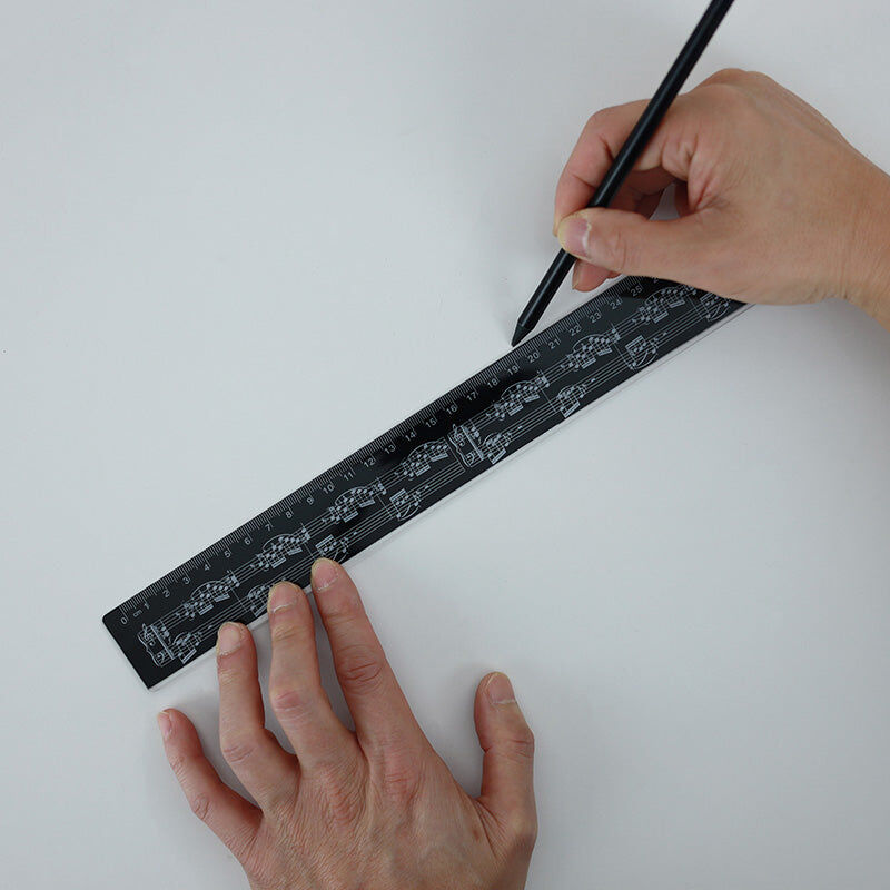 30cm Black Music Ruler with White Manuscript - Acrylic — view 3