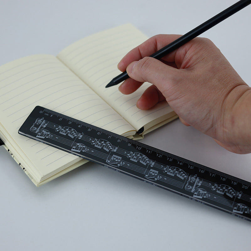 30cm Black Music Ruler with White Manuscript - Acrylic — view 2