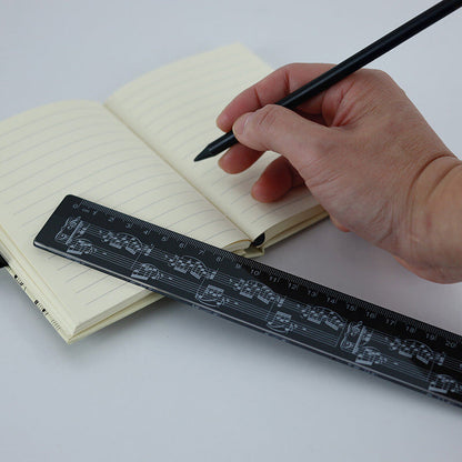30cm Black Music Ruler with White Manuscript - Acrylic — view 2