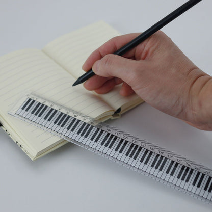 30cm Clear Music Ruler with White Piano Keyboard - Acrylic — view 3