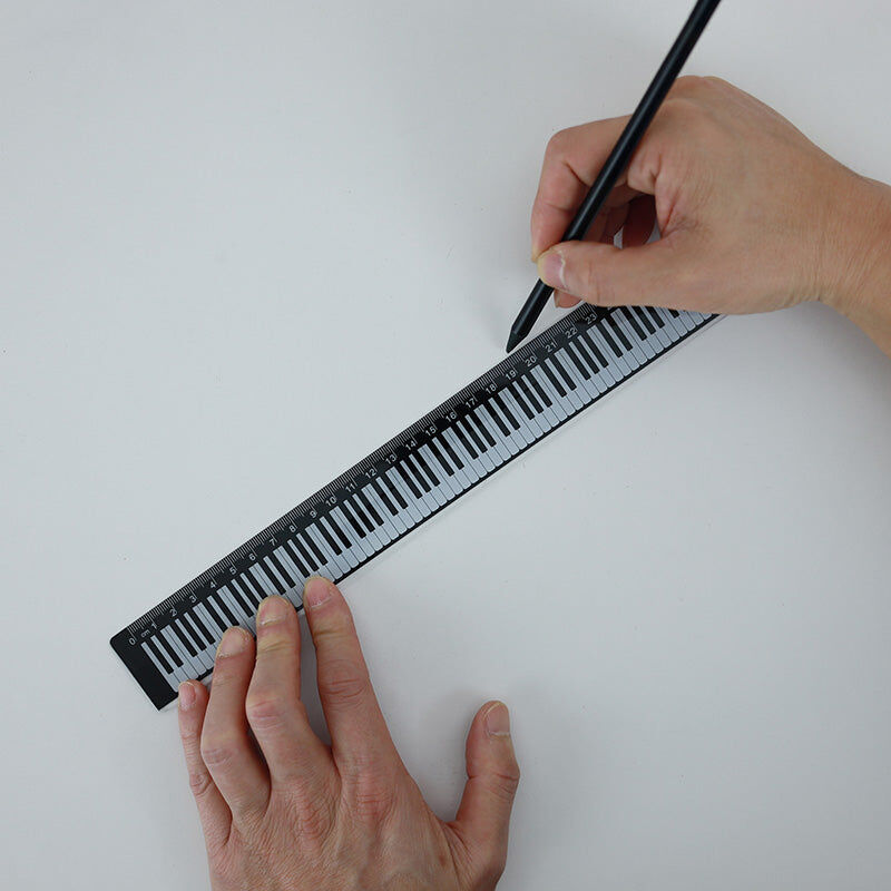 30cm Music Ruler with White Piano Keyboard — view 3