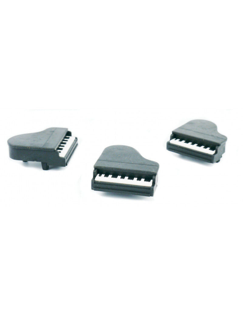 Piano Eraser with Keyboard Print - White and Black, 2.5cm — view 2
