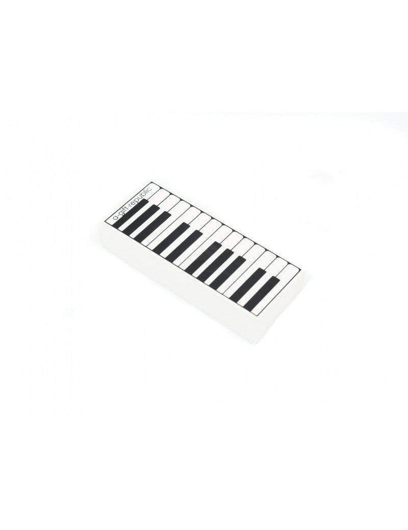 Piano Eraser with Keyboard Print - White and Black, 2.5cm
