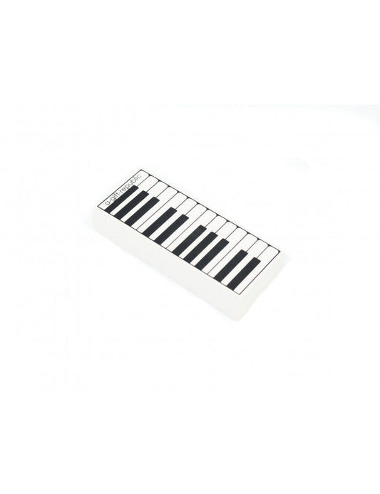 Piano Eraser with Keyboard Print - White and Black, 2.5cm
