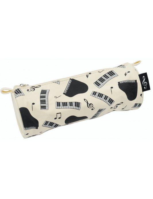 Music Pencil Case with Black Grand Pianos and Keyboards