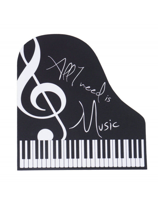 Grand Piano Shaped Mouse Pad with Polyester Top and Rubber Backing, 21cm x 22cm