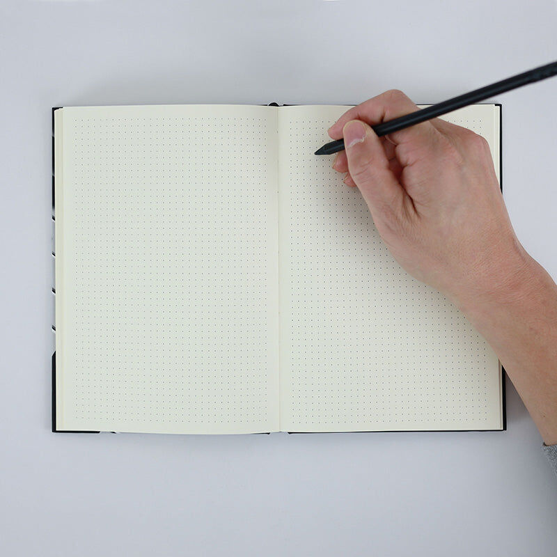 A5 Black Notebook with Piano Keyboard, 96 Sheets, Hard Cover, Pen Loop, Elastic Closure, Ribbon Bookmark, Expandable Pocket — view 2