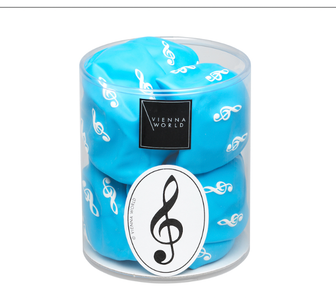 Music Balloon Blue with Black Treble Clefs - Clothing & Accessories