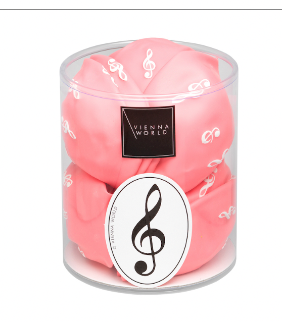 Pink Balloon with Black Treble Clefs