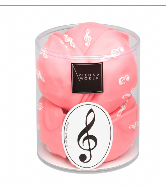 Pink Balloon with Black Treble Clefs