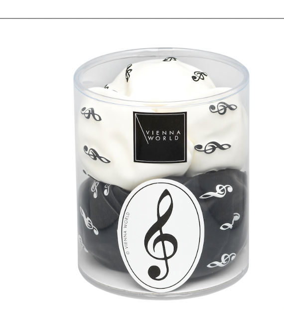White Balloon with Black Treble Clefs