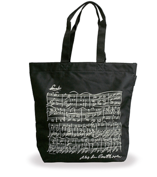 Black Beethoven Shopping Bag 38x39x15cm with Handle
