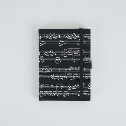 A6 Black Notebook with White Music Manuscript