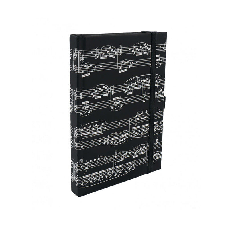 A6 Black Notebook with White Music Manuscript — view 3