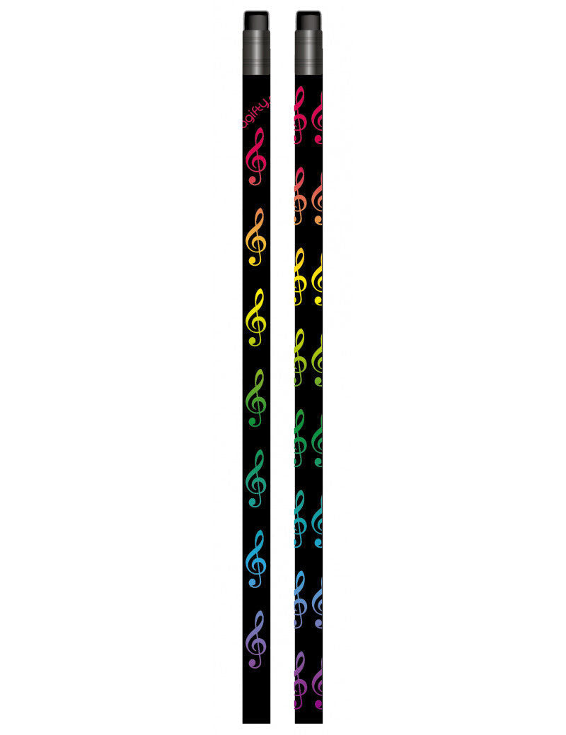 Music Pencil with Rainbow Treble Clefs