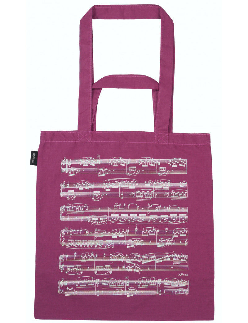 Purple Manuscript Tote or Music Bag with Long and Short Handles, Lightweight, Durable, 37.40 cm Length