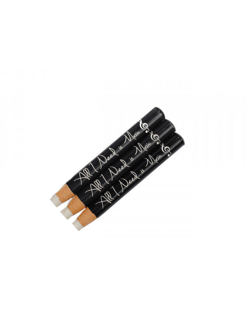 Pencil-Shaped Music Eraser with Treble Clef and "All I Need is Music" Saying, 8.7cm
