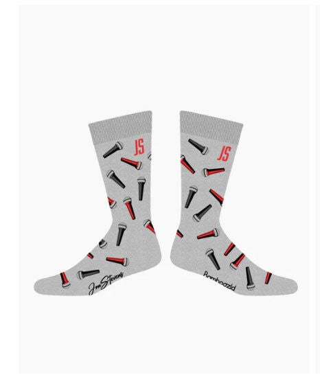 Mens Bamboo Music Socks Grey with Microphones by John Stevens — view 2