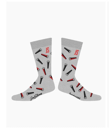 Mens Bamboo Music Socks Grey with Microphones by John Stevens — view 2