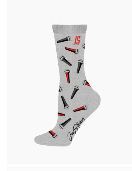 Womens Grey Bamboo Socks with Microphones by John Stevens