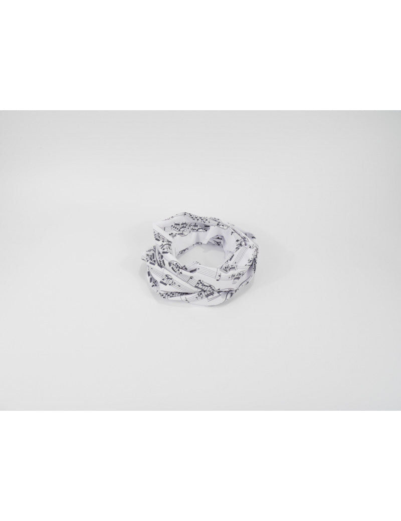 Loop Scarf White with Black Manuscript Print