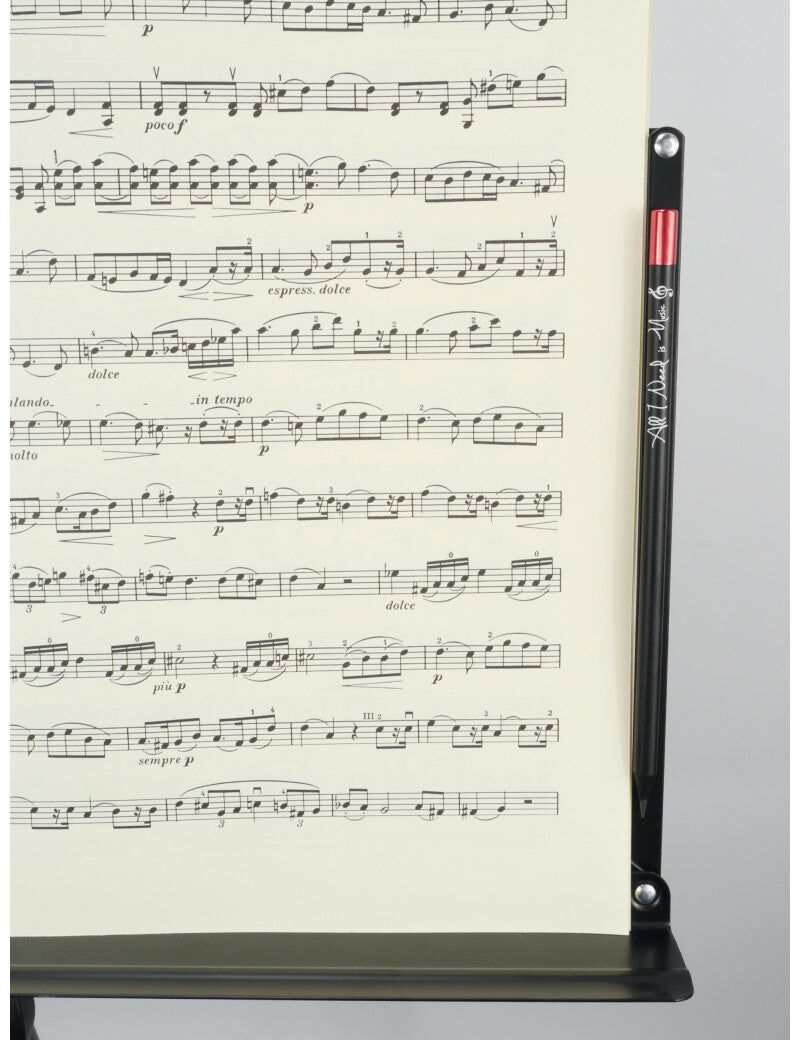 Magnetic Pencil "All I Need is Music" Black with Red End for Music Stands — view 3