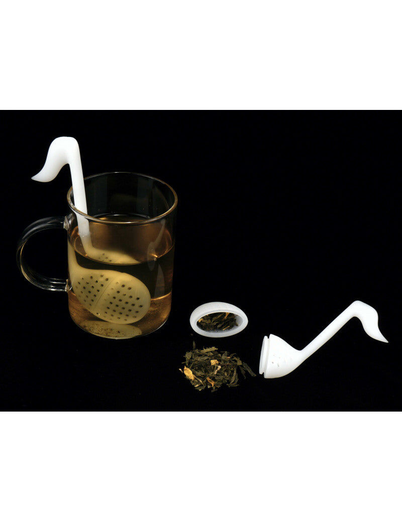 White Quaver-Shaped Tea Strainer — view 2