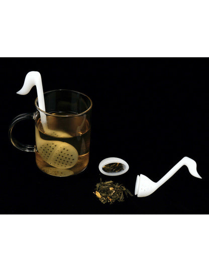 White Quaver-Shaped Tea Strainer — view 2
