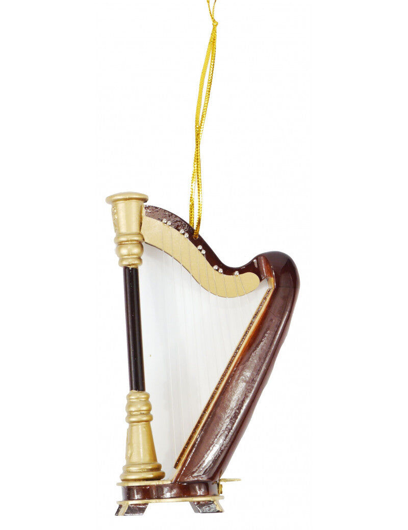 Wooden Christmas Decoration Harp Ornament 12cm