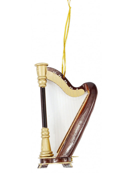 Wooden Christmas Decoration Harp Ornament 12cm