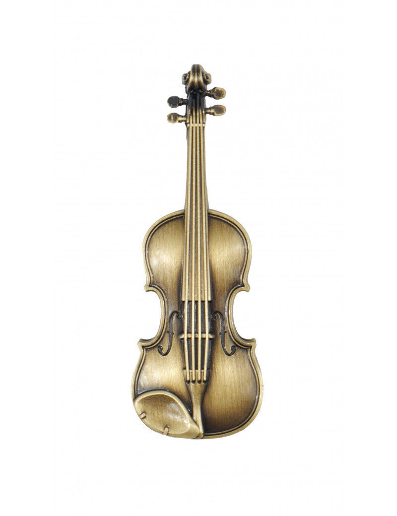 Antique Brass Finish Violin Magnet