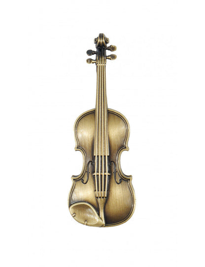 Antique Brass Finish Violin Magnet