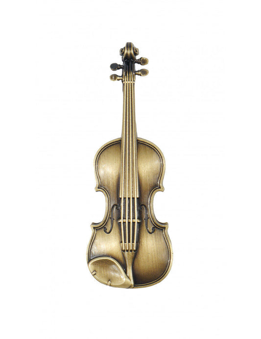 Antique Brass Finish Violin Magnet