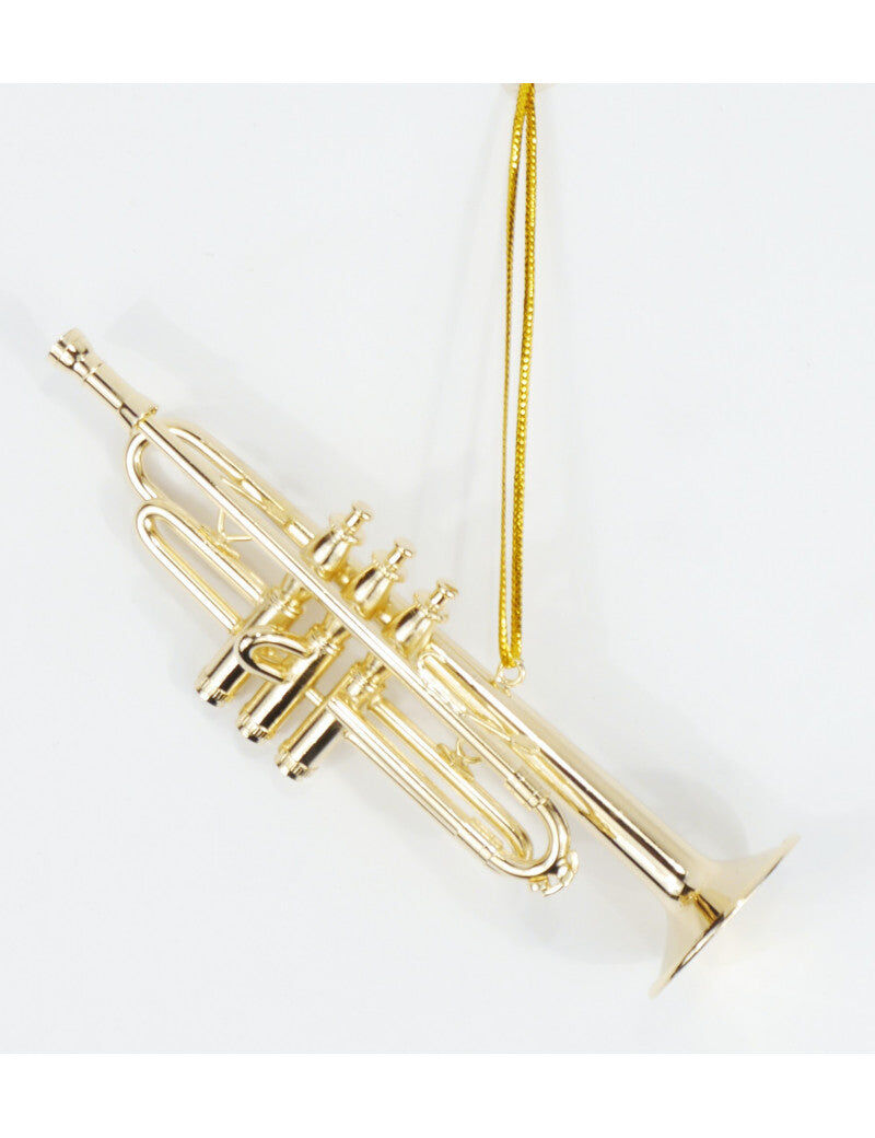 Gold Trumpet Ornament Christmas Decoration 11.5cm