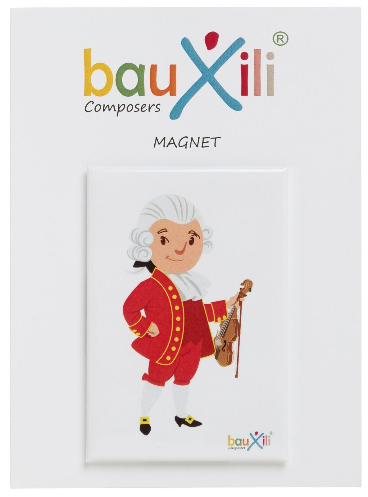 Fridge Magnet featuring Mozart with Violin - Bauxili Composers Homeware