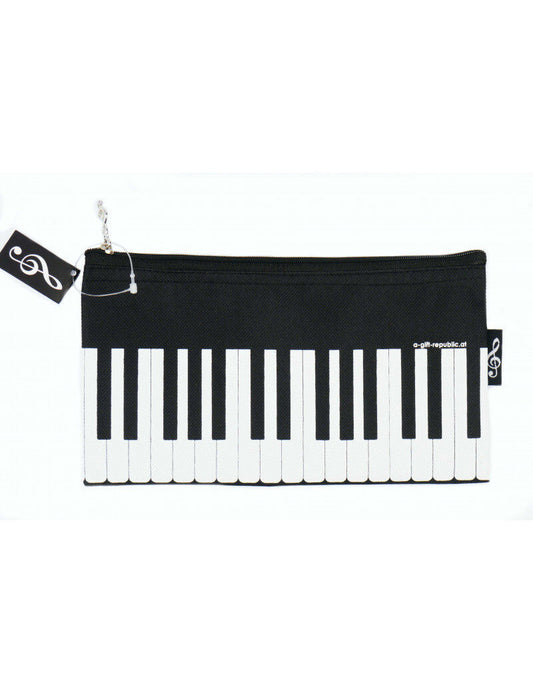 Music Pencil Case Black with Keyboard - 24cm x 12cm