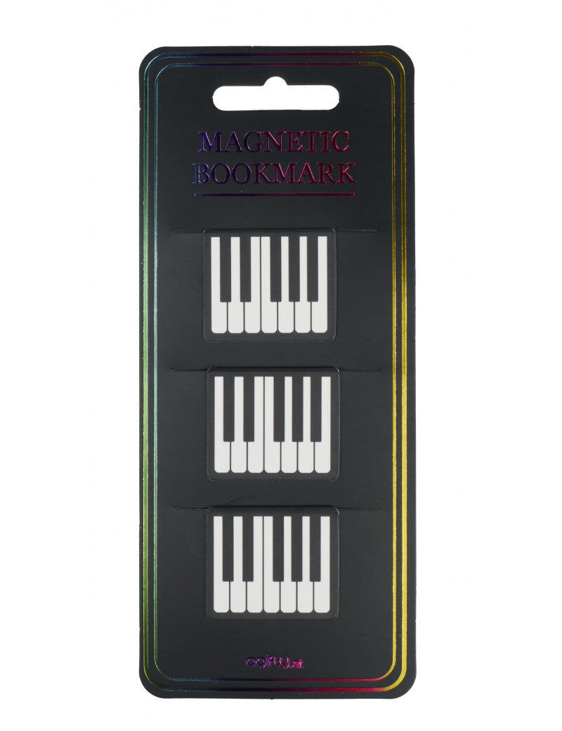Magnetic Grand Piano Keyboard Bookmarks - Set of 3 in Clear Sleeve, 3cm x 3cm