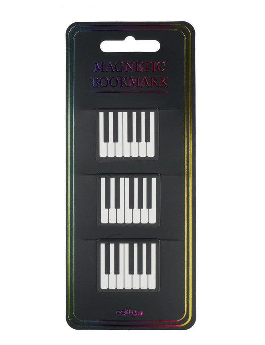 Magnetic Grand Piano Keyboard Bookmarks - Set of 3 in Clear Sleeve, 3cm x 3cm