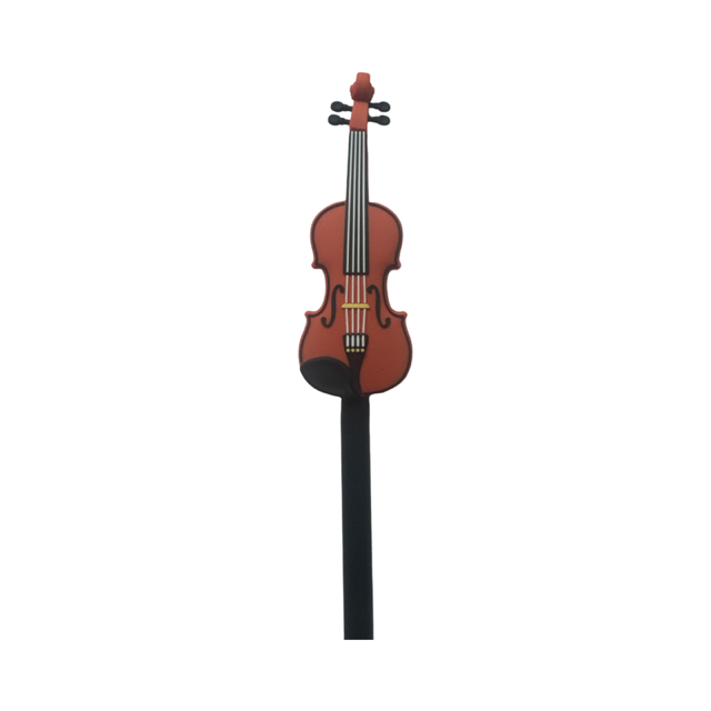 Music Pencil Black with Miniature Rubber Violin Magnet for Music Stands — view 2