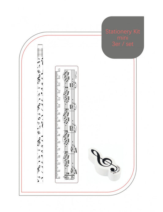 Keyboard Design Stationery Kit with Pencil, 15cm Ruler, and Eraser