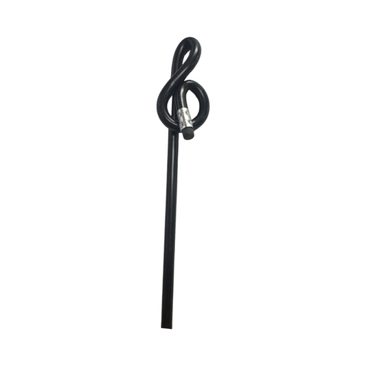 Bentcil Treble Clef Pencil with Eraser - Black
