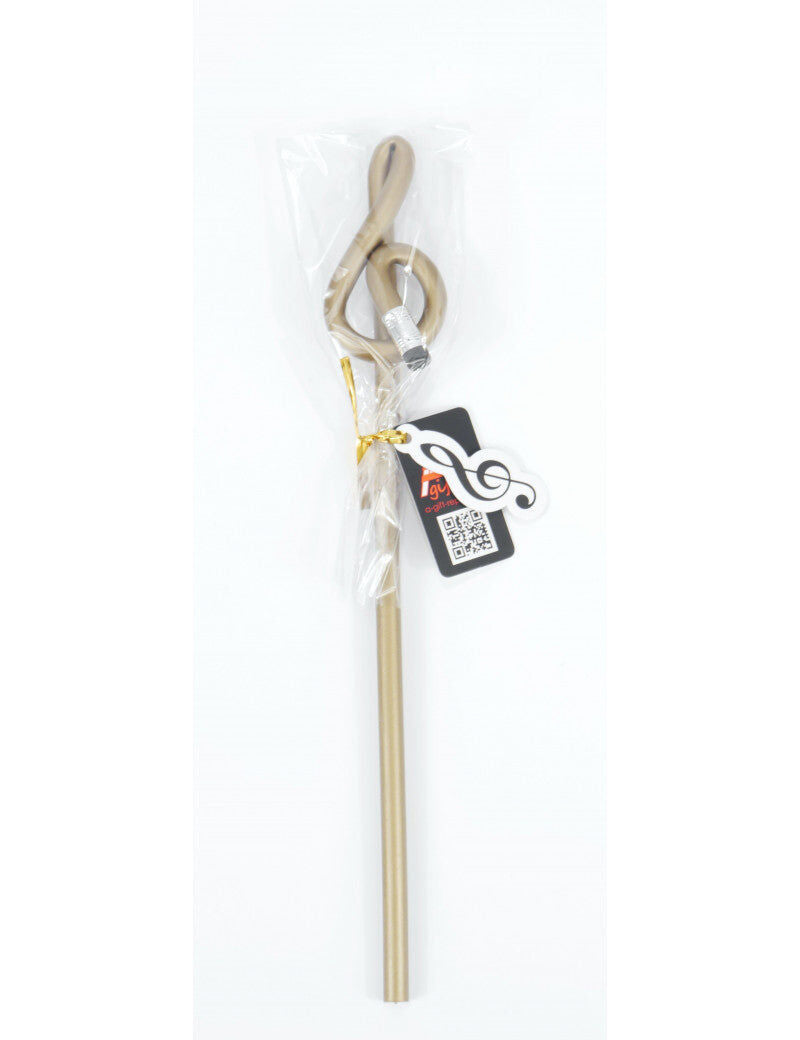Bentcil Treble Clef Pencil in Gold with Eraser — view 2