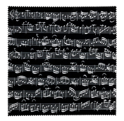 Glasses Cleaning Cloth Black with White Manuscript 18.5x18.5cm