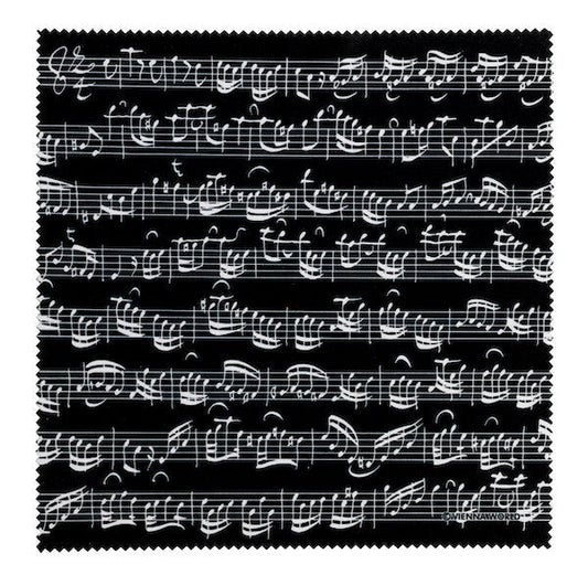 Glasses Cleaning Cloth Black with White Manuscript 18.5x18.5cm