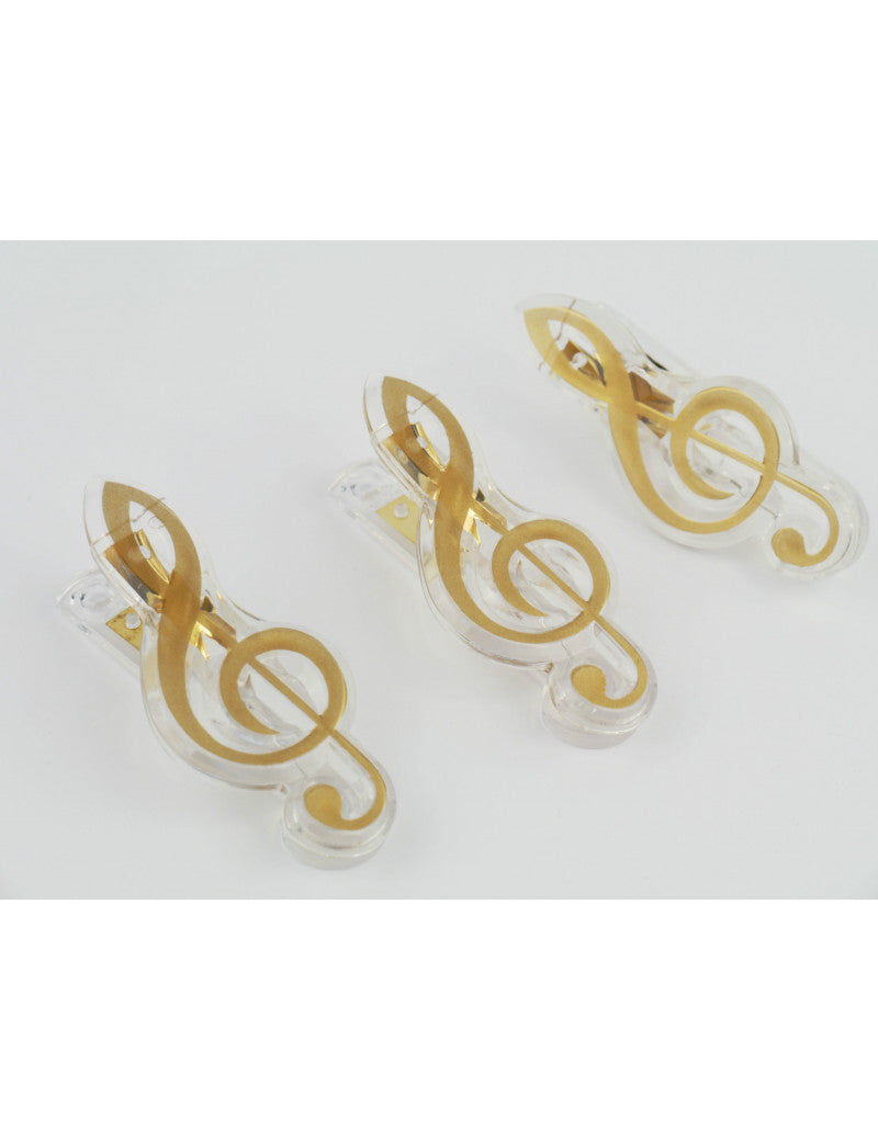 Gold G Clef or Treble Clef Music Paper Clip