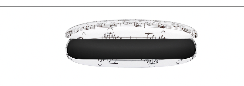 White Glasses Case with Black Manuscript, 16x6x2.5cm