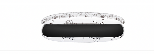 White Glasses Case with Black Manuscript, 16x6x2.5cm