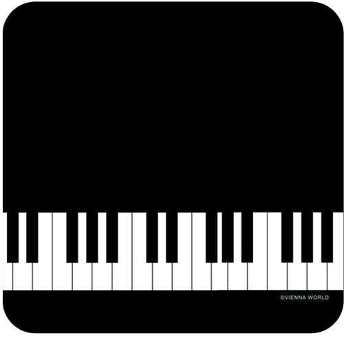 Black Music Coasters with Piano Keys - Set of 4 Square