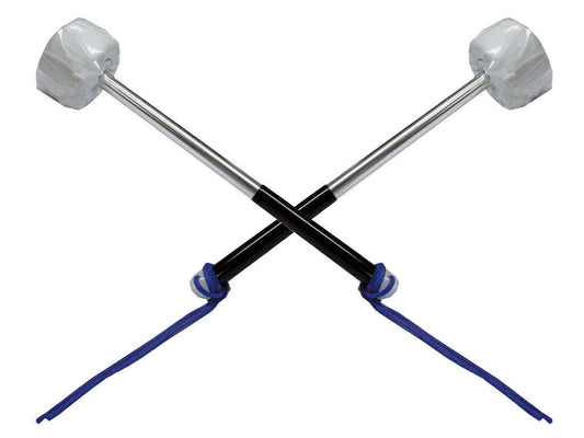 Powerbeat Bass Drum Mallets 1 Pair Aluminium Handle Felt Head & Hand Grips