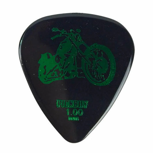Pickboy Guitar Picks - Motorbike Black 1.00mm (12 Pack)